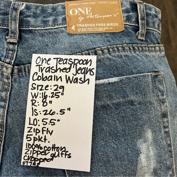 One by One Teaspoon X Trashed Freebird Jeans in Cobain Wash (medium blue) - Picture 8 of 8